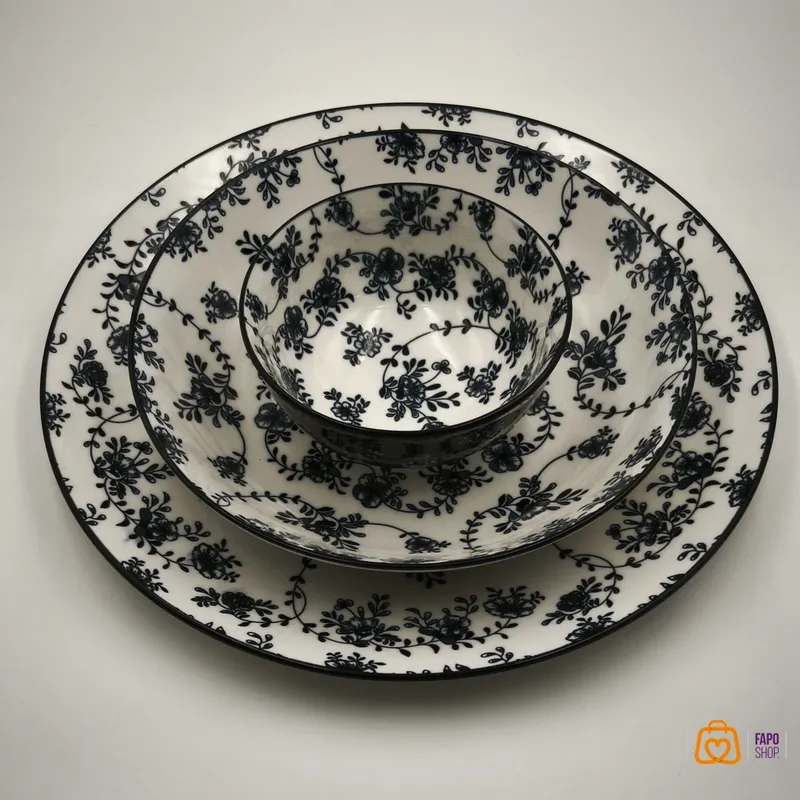 سرویس 24 پارچه سرامیکی گل آبی