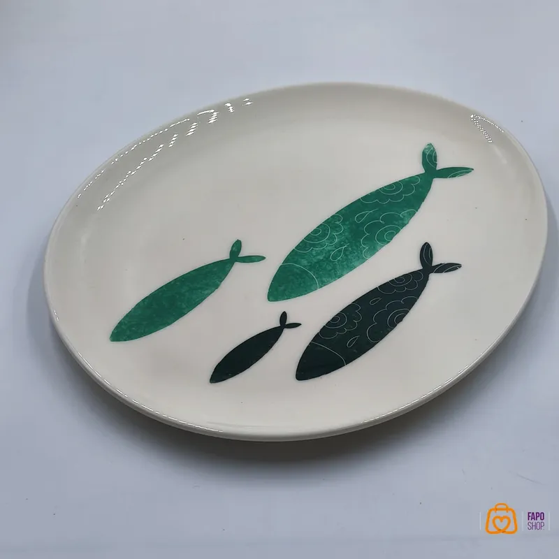 بشقاب سرامیکی مینیمال ماهی