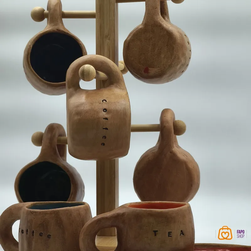 ماگ و رولت خوری سفالی دست ساز