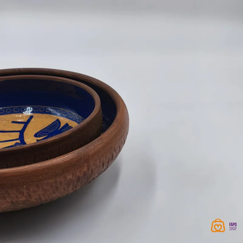 ست آجیل و شیرینی خوری دست ساز سفالی