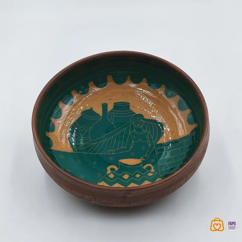 کاسه اجیل خوری سفالی دست ساز