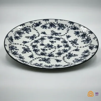 بشقاب سرامیکی گل آبی