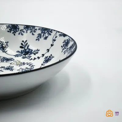 بشقاب گود سرامیکی گل آبی