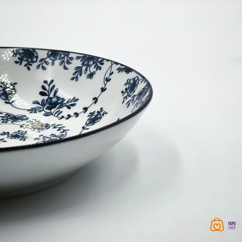 بشقاب گود سرامیکی گل آبی