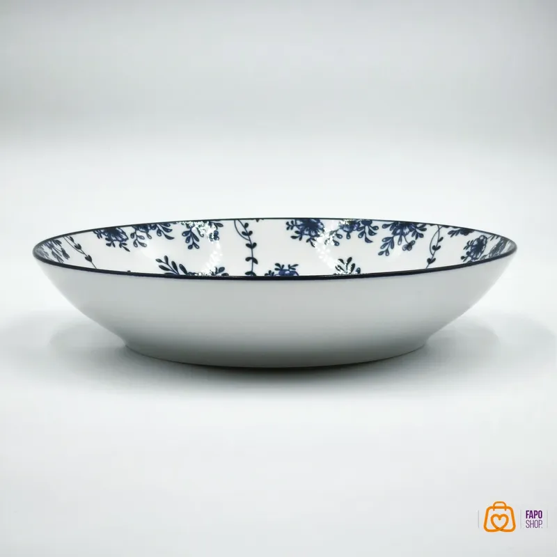 بشقاب گود سرامیکی گل آبی