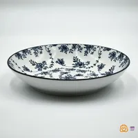 بشقاب گود سرامیکی گل آبی