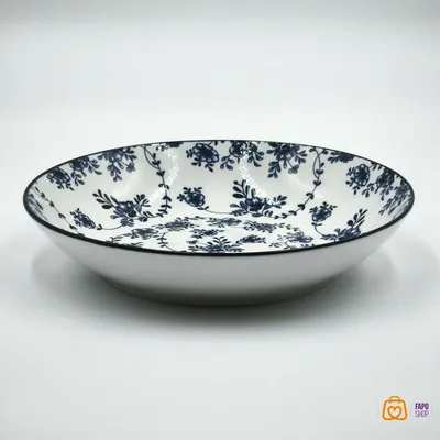 بشقاب گود سرامیکی گل آبی