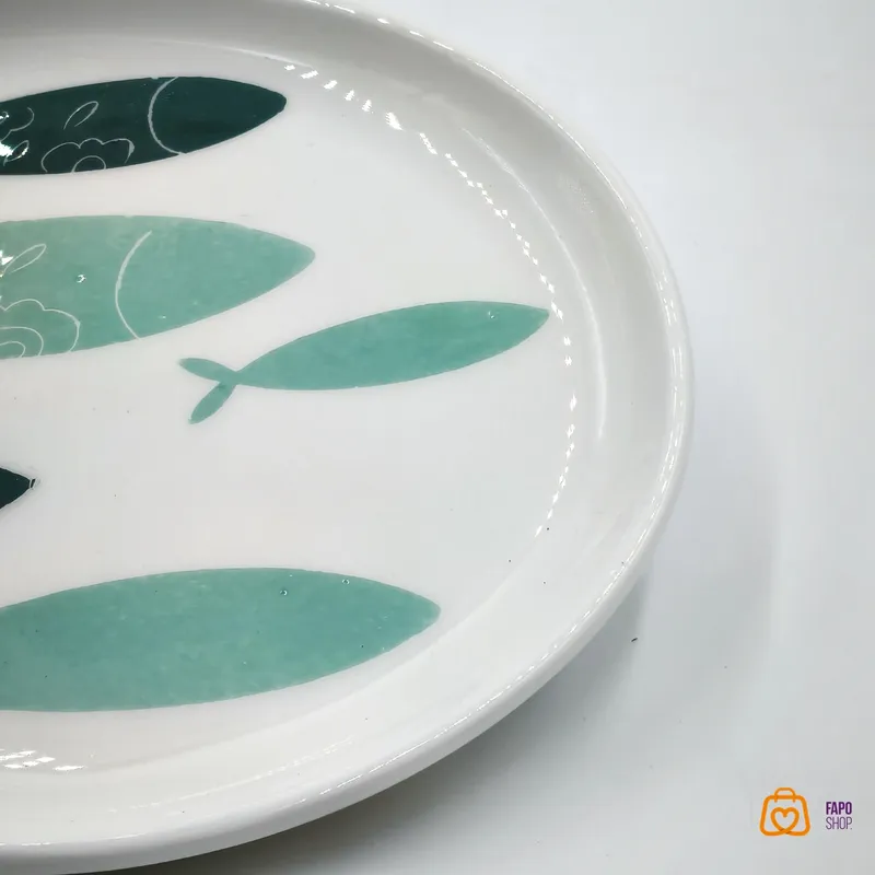 بشقاب سرامیکی مینیمال ماهی