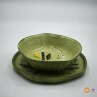 کاسه و بشقاب سرامیکی  طرح بامبو