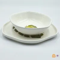 کاسه و بشقاب سرامیکی  طرح برگ