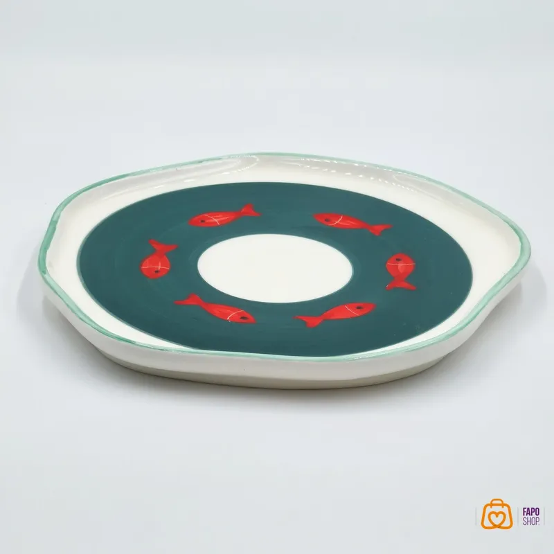 پیش دستی مینیمال سرامیکی ماهی قرمز