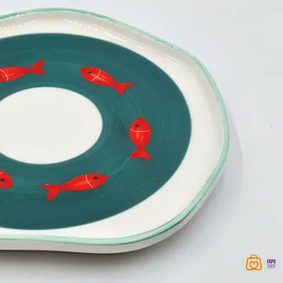 پیش دستی مینیمال سرامیکی ماهی قرمز