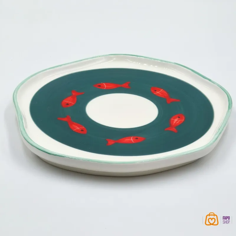 کاسه و بشقاب سرامیکی  طرح ماهی قرمز