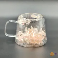 ماگ پیرکس دوجداره وارداتی گل صورتی