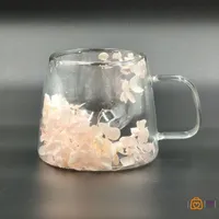 ماگ پیرکس دوجداره وارداتی گل صورتی