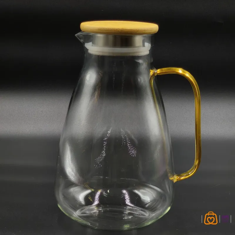 پارچ پیرکس با درب بامبو