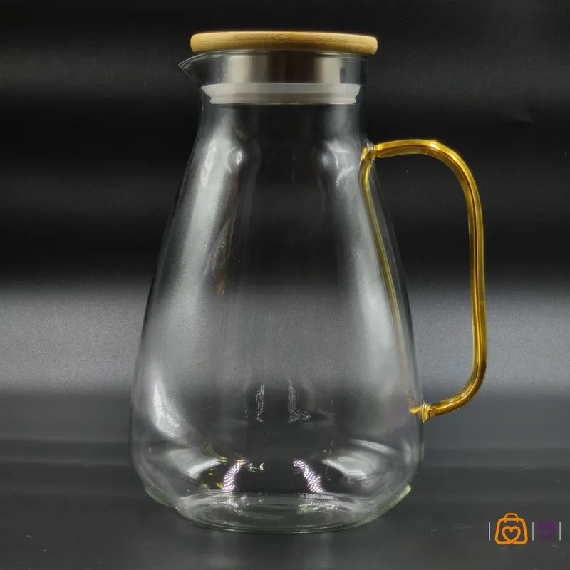 پارچ پیرکس با درب بامبو