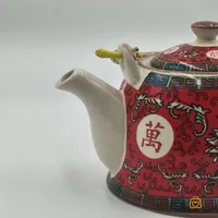 قوری سرامیکی وارداتی با دسته بامبو