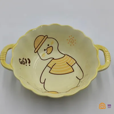 کاسه دو دسته سرامیکی اردک