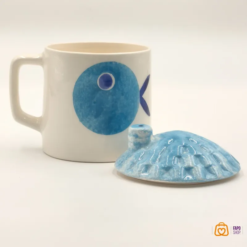 ماگ سرامیکی دست ساز طرح نهنگ