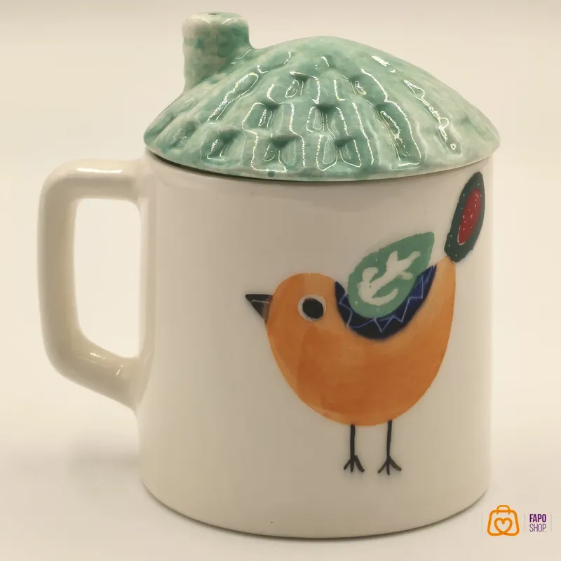 ماگ سرامیکی دست ساز طرح گنچیشک