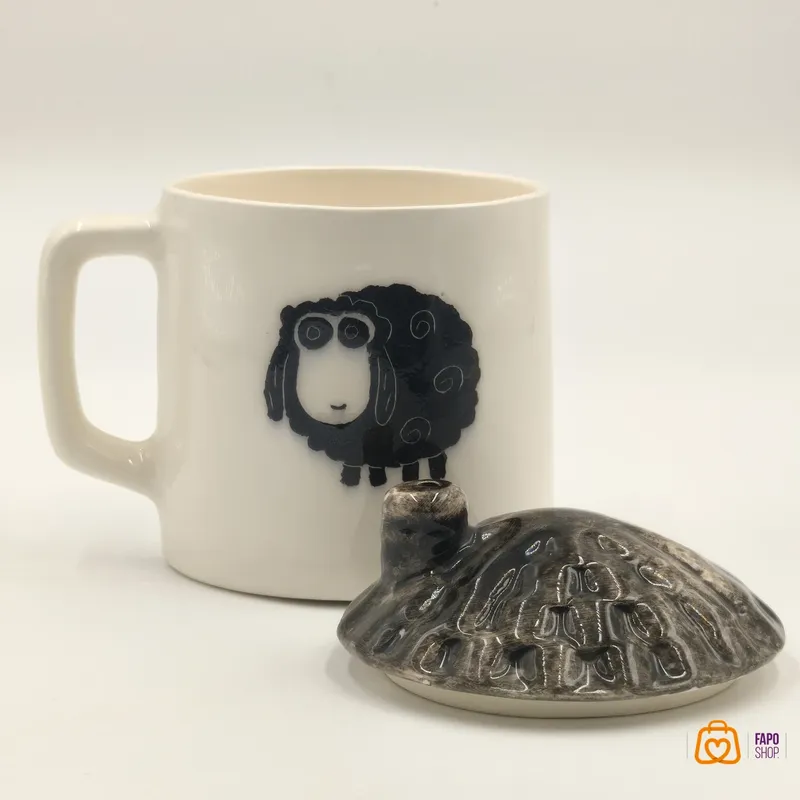 ماگ سرامیکی دست ساز طرح گوسفند