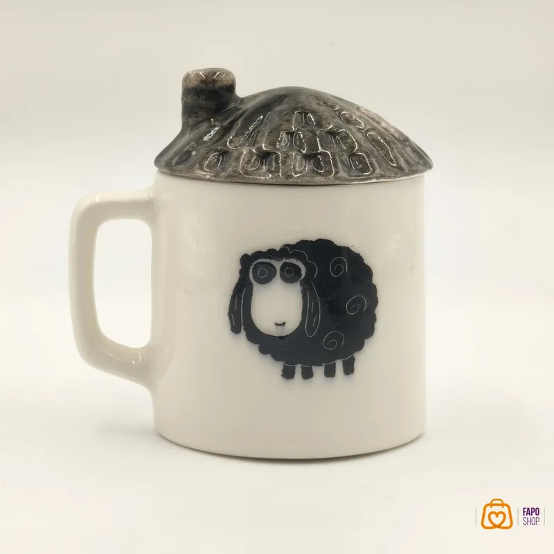 ماگ سرامیکی دست ساز طرح گوسفند