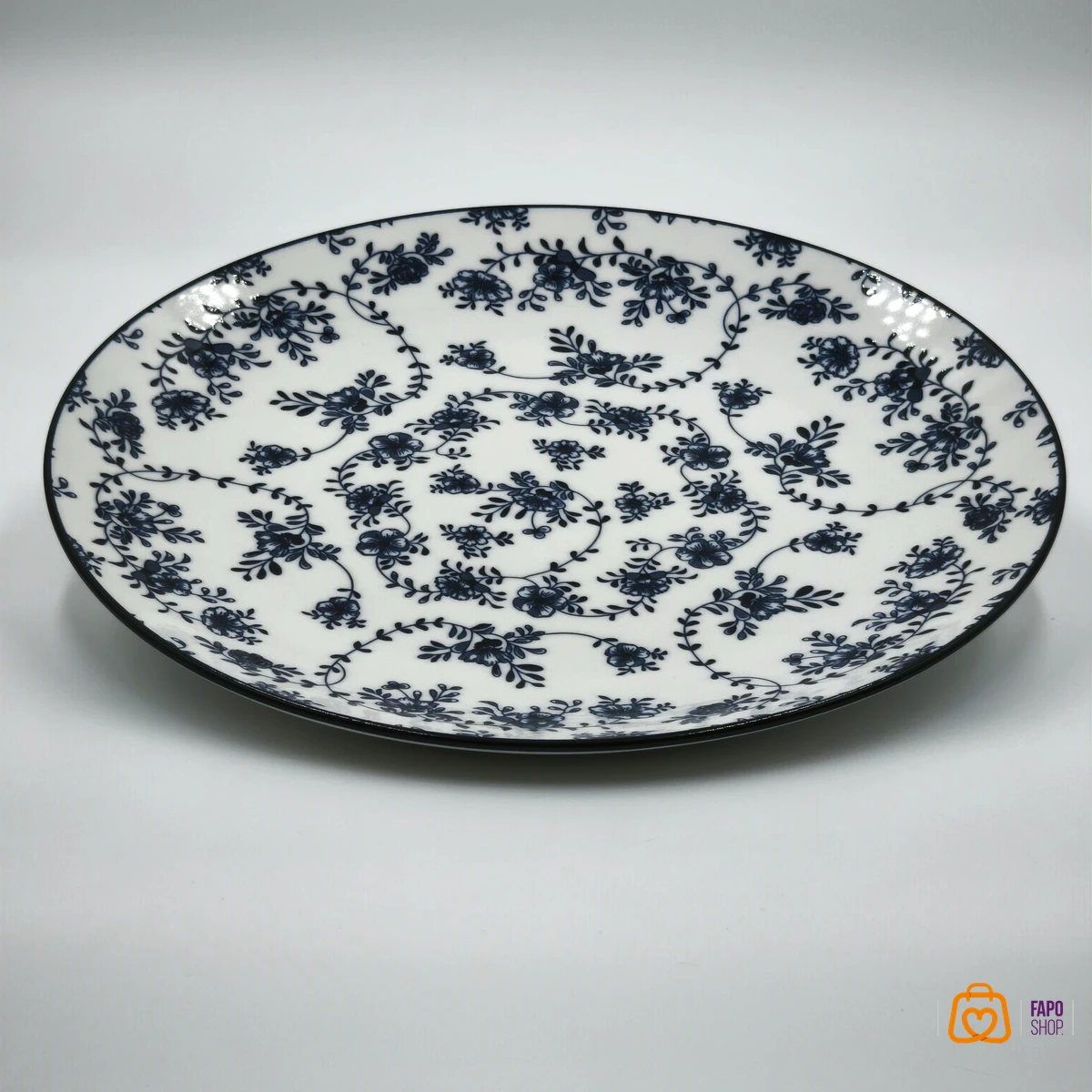 تصویر بشقاب سرامیکی گل آبی