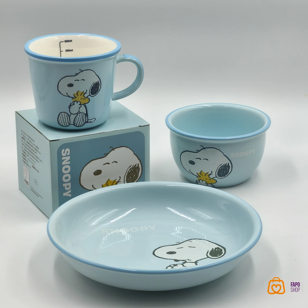 تصویر مجموعه ظروف اسنوپی رنگ آبی