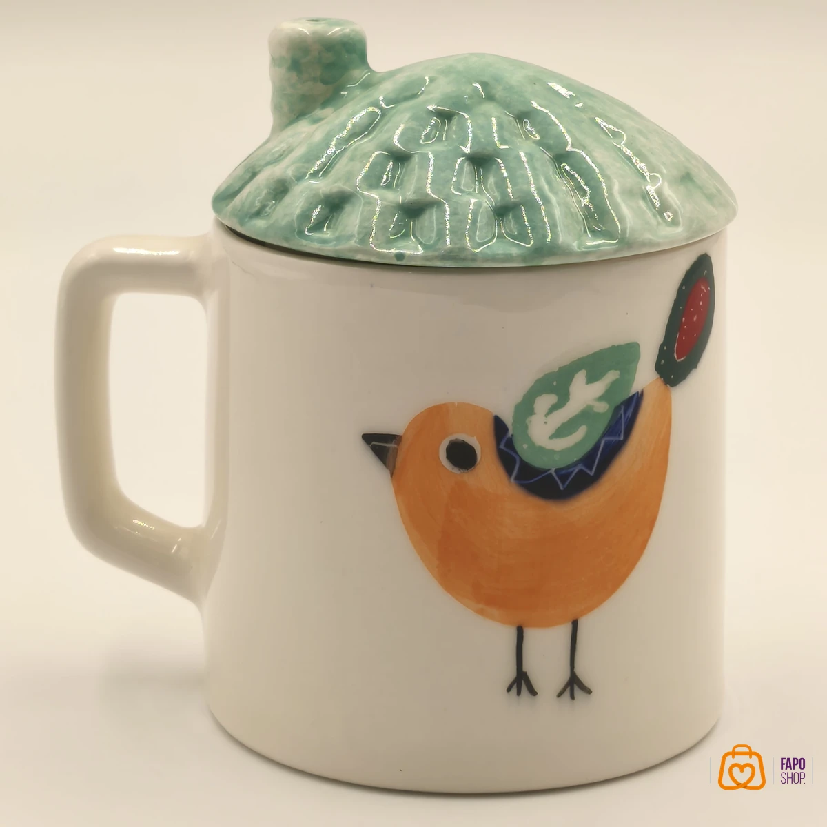 تصویر ماگ سرامیکی دست ساز طرح گنجیشک